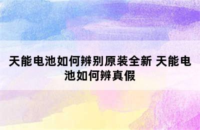 天能电池如何辨别原装全新 天能电池如何辨真假